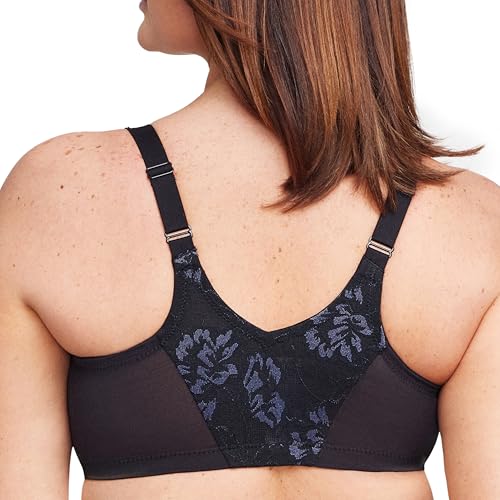 Glamorise Women's Plus Size Lacy T-Back Wonderwire Bra Underwire Specification #9246 for Casual Wear with Support and Fe